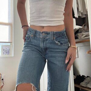 Levi's Women's Blue and Navy Jeans